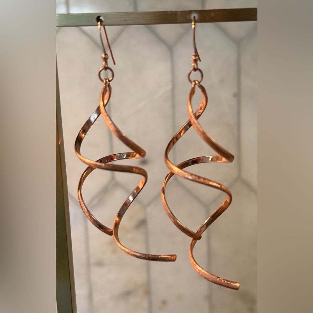 Elegant Rose Gold Spiral Earrings